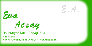 eva acsay business card
